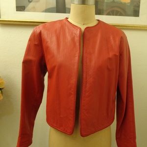Vintage Dana Brooke Petites Red Leather Jacket